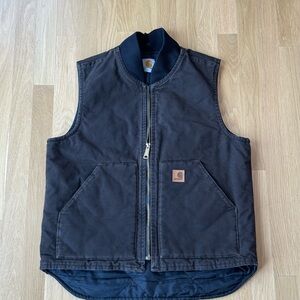 Carhartt Dark Brown Duct Vest with Black Trim
